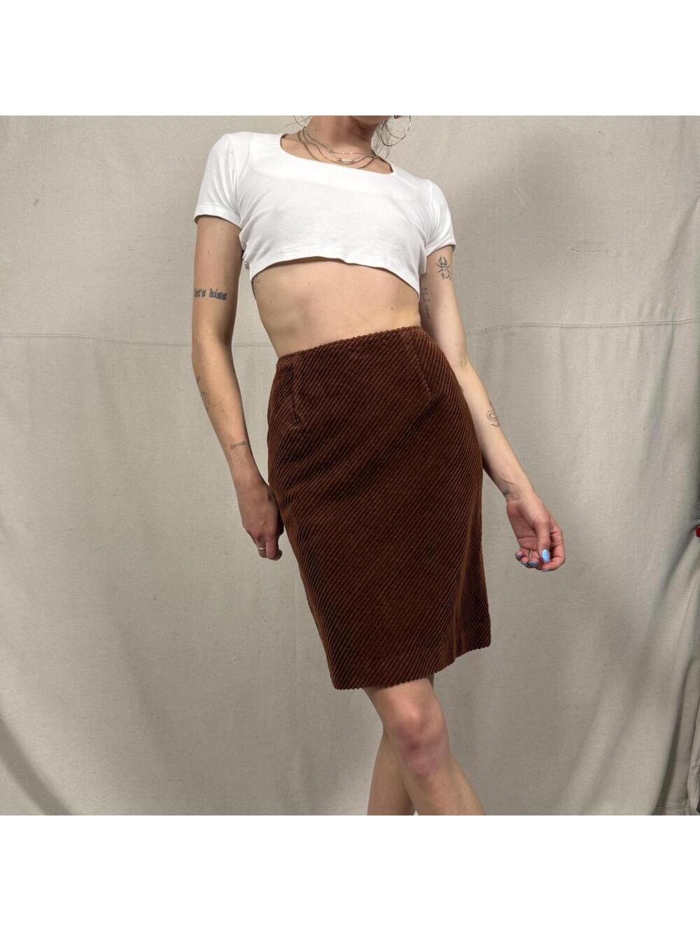 Vintage Perry Ellis Portfolio Wide Wale Corduroy Skirt | Size 4